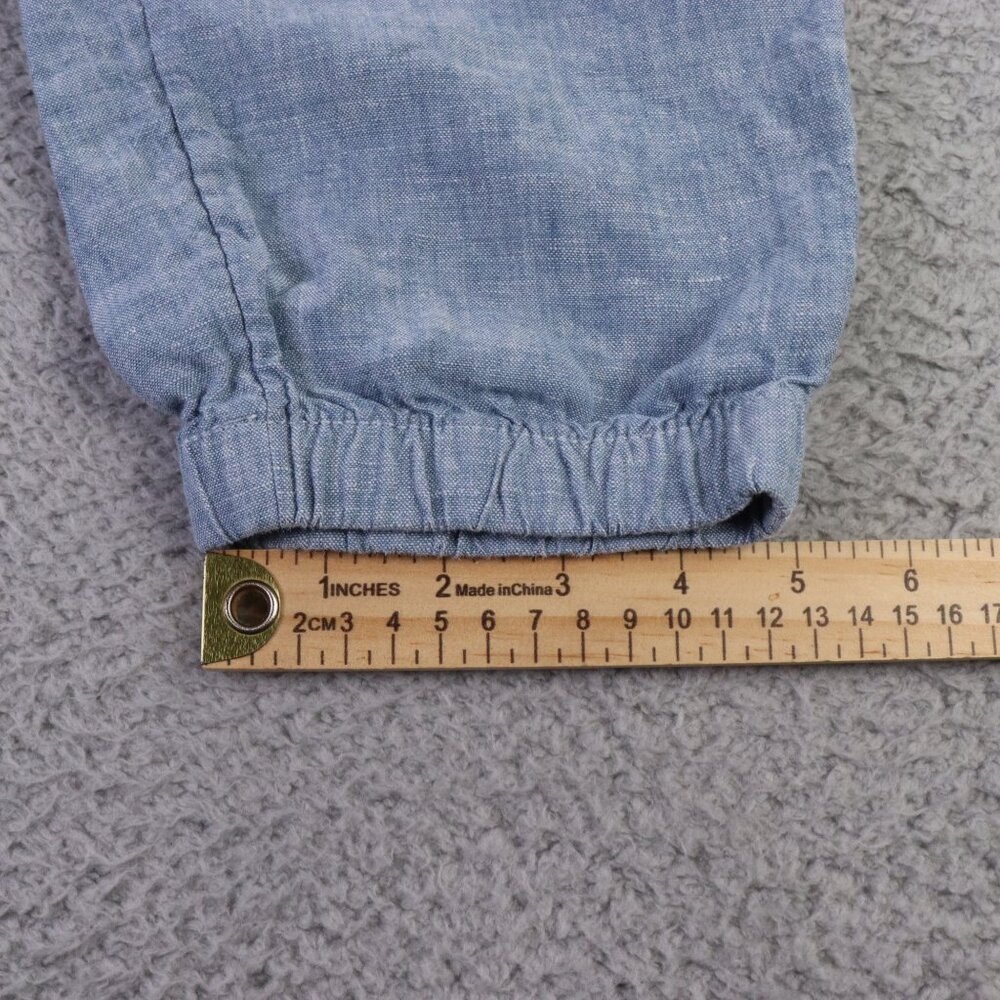 Athleta Retreat Linen Jogger Pants Womens 10 Blue Drawstring Pull On Athleisure - Picture 7 of 11